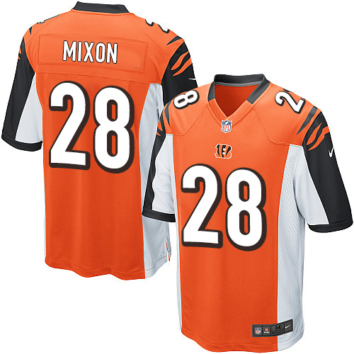 Nike Bengals #28 Joe Mixon Orange Alternate Youth Stitched NFL Elite Jersey - Click Image to Close